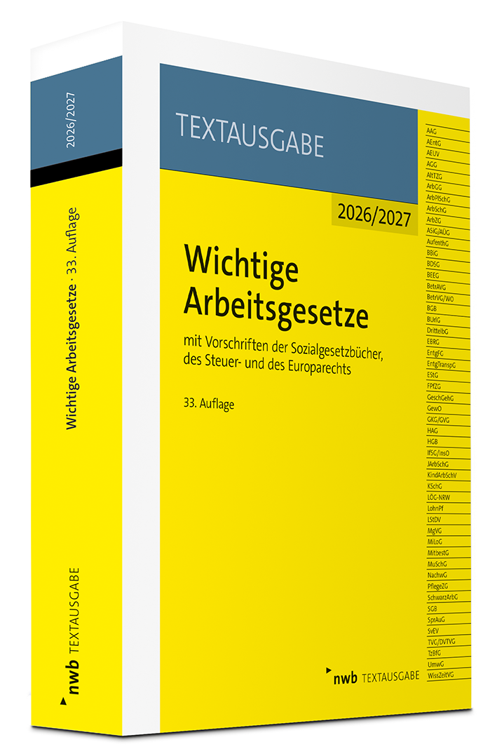 Produktabbildung Wichtige Arbeitsgesetze
