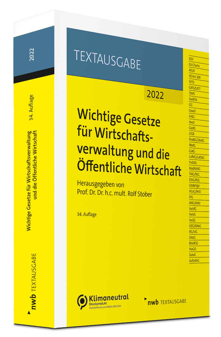 Wichtige Gesetze für Wirtschaftsverwaltung und die Öffentliche Wirtschaft
