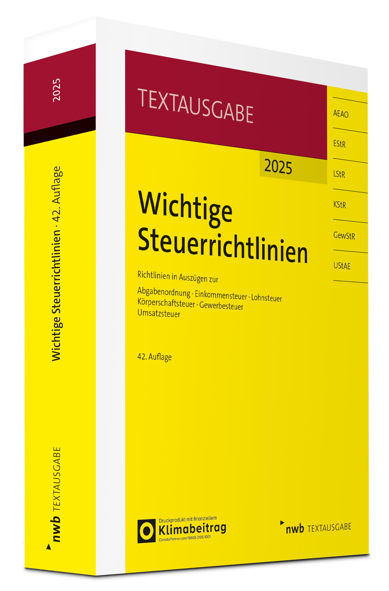 Produktabbildung Buch  Wichtige Steuerrichtlinien im NWB Shop